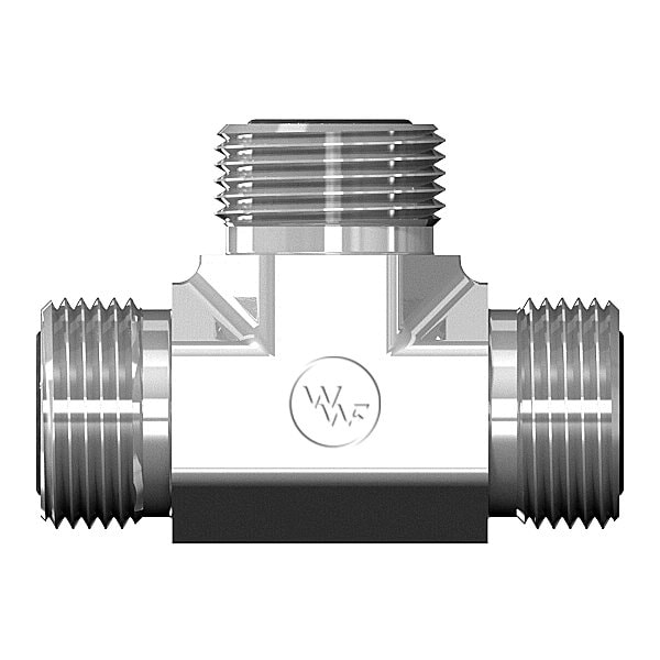 World Wide Fittings Male Flat Face O-Ring to Male Flat Face O-Ring to Male Flat Face O-Ring Union Tee 4705X08X08X08 - main